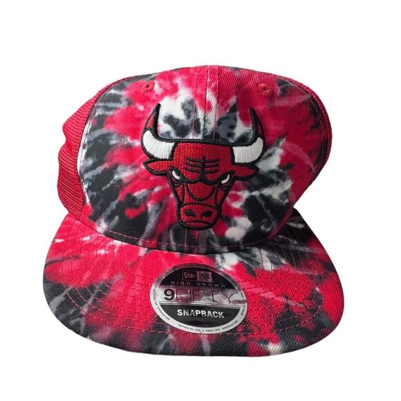 New Era 9Fifty Chicago Bulls Tie Dye Mesh Snapback Cap NBA Embroidered Hat - Picture 2 of 12